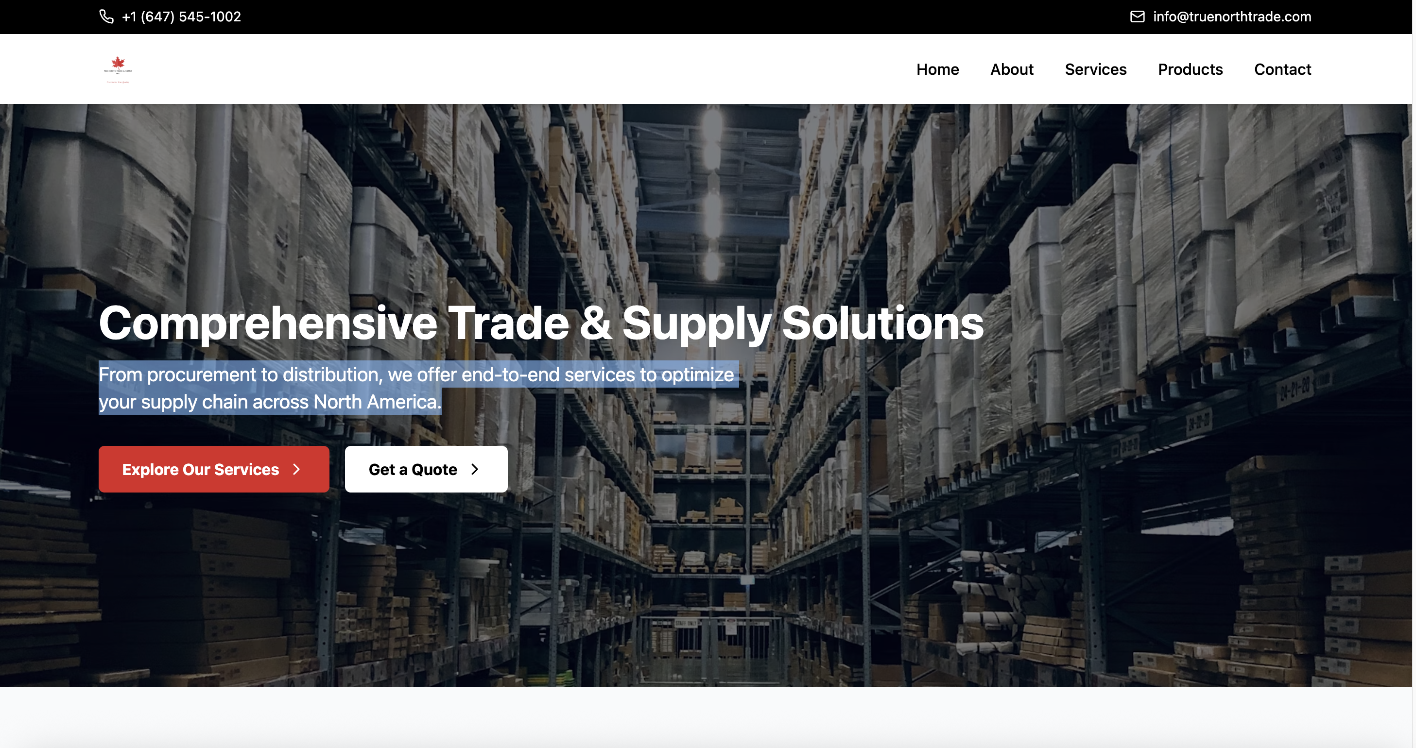 True North Trade Supply Screenshot